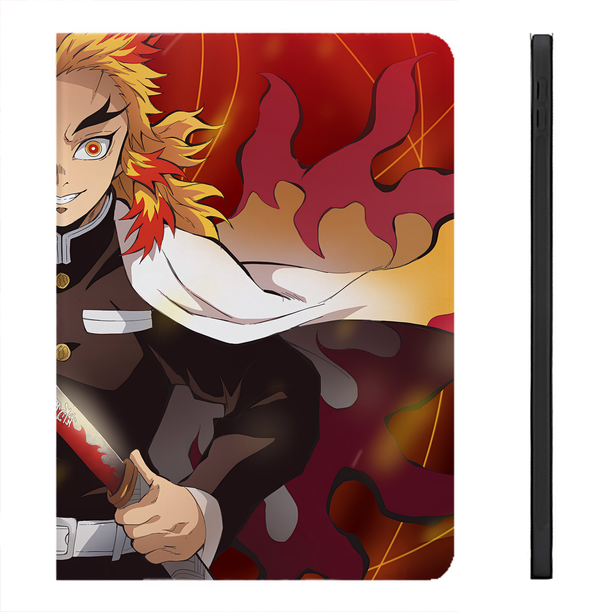 （画像用） 炎柱-煉󠄁獄 杏寿郎／れんごく きょうじゅろう Rengoku Kyoujurou IPadケース ペンホルダー付き ブックスタイルデザイン
